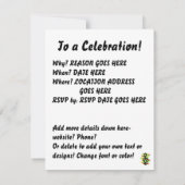 高音クレフ、 音符記号グラフィック黒、赤黄緑 招待状 (裏面)