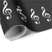 高音クレフ、 音符記号パターン ラッピングペーパー (ロールコーナー)