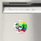 高音クレフ、 音符記号ベースクレフ、 音符記号ハート水色シート音楽 マグネット (インサイチュ (食洗機))