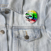 高音クレフ、 音符記号ベースクレフ、 音符記号ハート水色シート音楽 缶バッジ (インサイチュ)