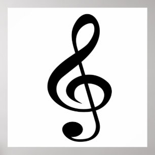 高音クレフ、 音符記号ポスター ポスター