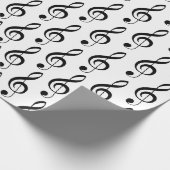 高音クレフ、 音符記号ミュージカル包装紙 ラッピングペーパー (角)