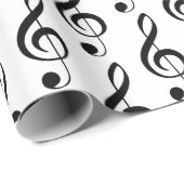 高音クレフ、 音符記号ミュージカル包装紙 ラッピングペーパー (ロールコーナー)