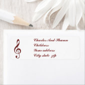 高音クレフ、 音符記号差出人住所ラベル ラベル (インサイチュ)