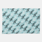 高音クレフ、 音符記号音楽ギフトミュージシャン先生バンド キッチンタオル (横)