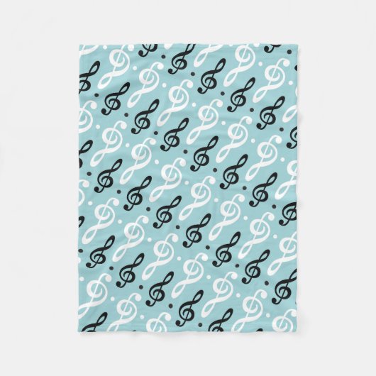 高音クレフ、 音符記号音楽ギフトミュージシャン先生バンド フリースブランケット (正面)