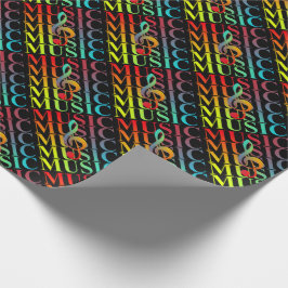 高音クレフ、 音符記号音楽タイポグラフィグラフィックカラフルス ラッピングペーパー