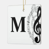 高音クレフ、 音符記号音符ミュージシャンモノグラム セラミックオーナメント (左)
