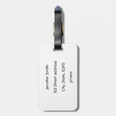 高音クレフ、 音符記号、ピンクの光沢ハート ラゲッジタグ (裏面縦)