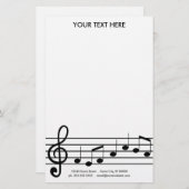 高音クレフ、 音符記号 便箋 (正面/裏面)