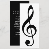 高音クレフ、 音符記号 招待状 (正面/裏面)