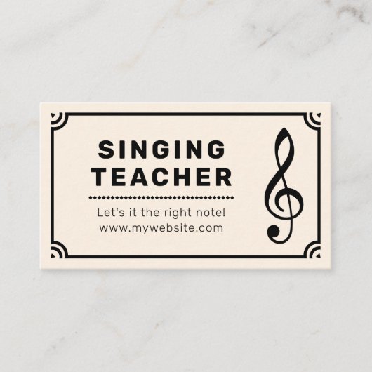 高音クレフ、 音符記号&楽譜 – 歌先生 名刺 (正面)