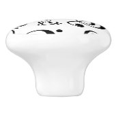 高音ベースクレフ、 音符記号ハート音符パターン セラミックノブ (側面)