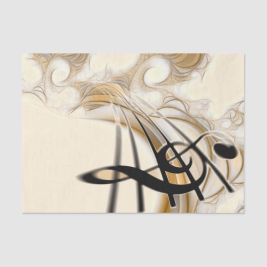 高音域クレフ、 音符記号合成金ゴールドミュージシャン分離 薄葉紙 (正面)