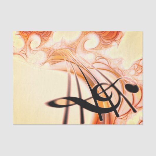 高音域クレフ、 音符記号合成金ゴールド2ミュージシャンデコページ  薄葉紙 (正面)