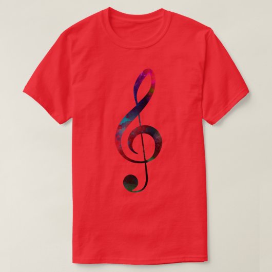 高音記号 高音記号 音楽 Tシャツ (デザイン正面)