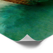 高飛んでいるファンタジー水色イラストレーションプリント ポスター (角)