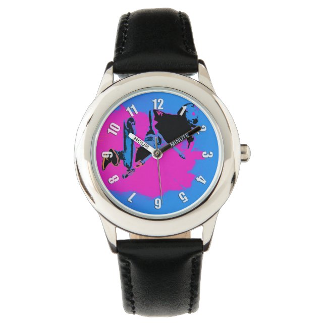 高飛んでいる空スタントスクーター 腕時計 (正面)