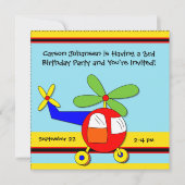高飛飛んでいる行機バースデーパーティ招待状 招待状 (正面)