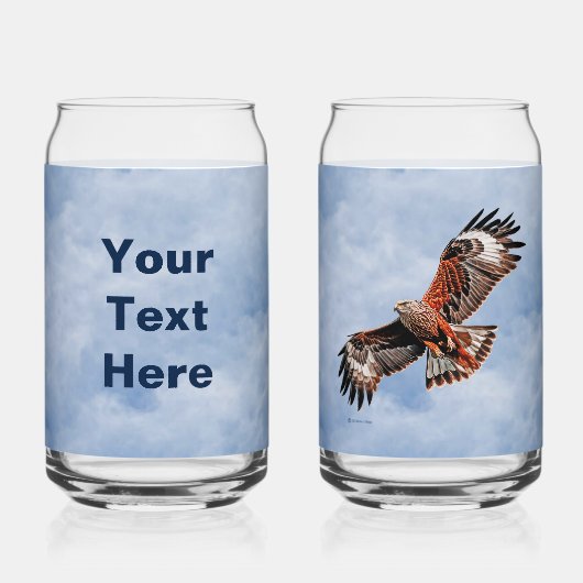 高騰する赤い凧 ガラス缶 (裏面)