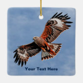 高騰する赤い凧 セラミックオーナメント (裏面)