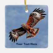 高騰する赤い凧 セラミックオーナメント (正面)