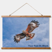 高騰する赤い凧 吊り下げ型タペストリー (正面)