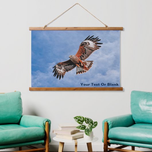 高騰する赤い凧 吊り下げ型タペストリー (リビング)