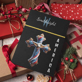 高騰威厳のあるするワシとのアメリカ国旗の十字 ポストカード