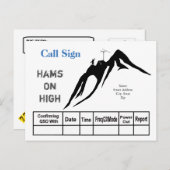 高高度ハム無線オペレーターQSLカード ポストカード (正面/裏面)
