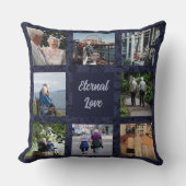 高齢の親への特別なプレゼント 青い色のカップルギフト クッション (正面)