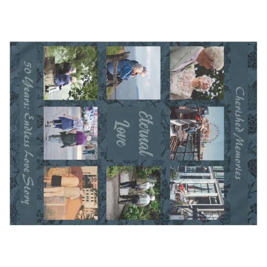 高齢パーソナライズされたの夫婦への贈り物が緑 テーブルクロス (正面(横))