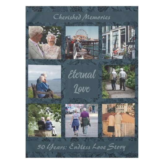 高齢パーソナライズされたの夫婦への贈り物が緑 テーブルクロス (正面)