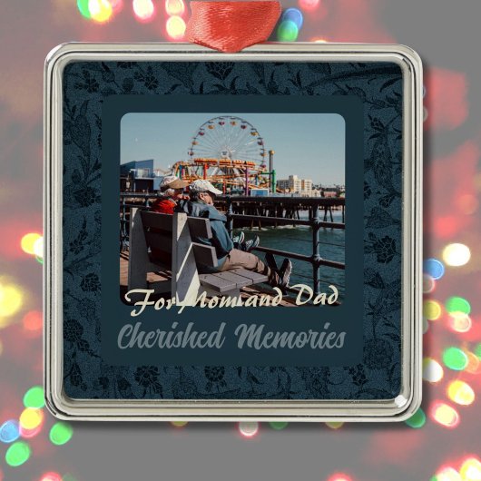 高齢パーソナライズされたの夫婦への贈り物が緑 メタルオーナメント