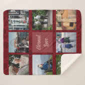 高齢パーソナライズされたの夫婦への贈り物が赤 シェルパブランケット (正面(横))