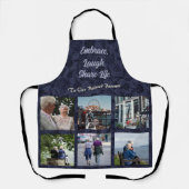 高齢パーソナライズされたの親のカップルへの贈り物が青 エプロン (正面)
