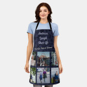 高齢パーソナライズされたの親のカップルへの贈り物が青 エプロン (着用した状態)