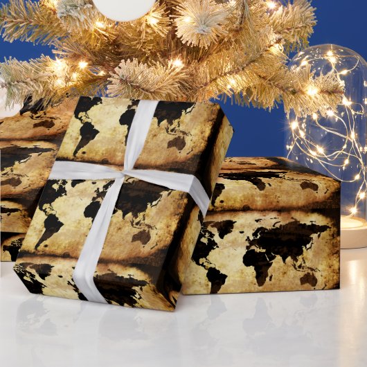高齢世界地図 ラッピングペーパー (クリスマス)