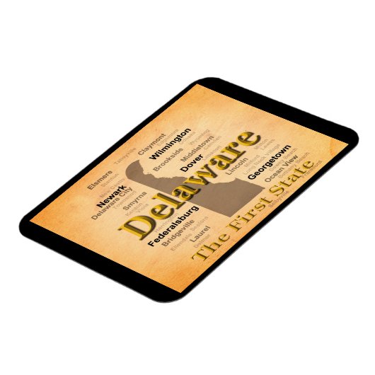 高齢化デラウェア州のプライドの地図 マグネット (左側)
