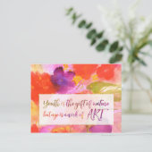 高齢化感動的抽象芸術引用文 ポストカード (スタンド正面)