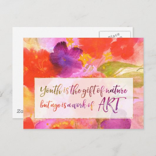 高齢化感動的抽象芸術引用文 ポストカード (正面/裏面)