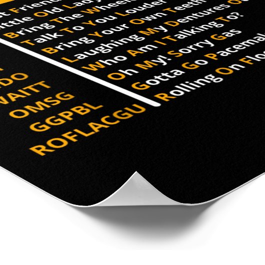 高齢者おもしろいメールや文字を打つコードデザインギフト ポスター (角)