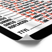 高齢者おもしろいメールや文字を打つコードT型 ポスター (角)