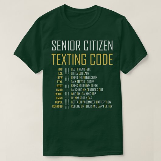 高齢者おもしろい向けメールや文字を打つコードギフト Tシャツ (デザイン正面)