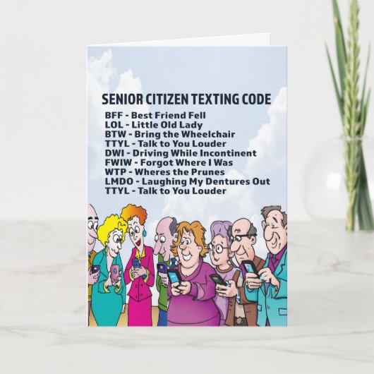 高齢者おもしろい誕生日 カード (正面)