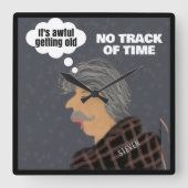 高齢者おもしろい高齢者引用文 スクエア壁時計 (正面)