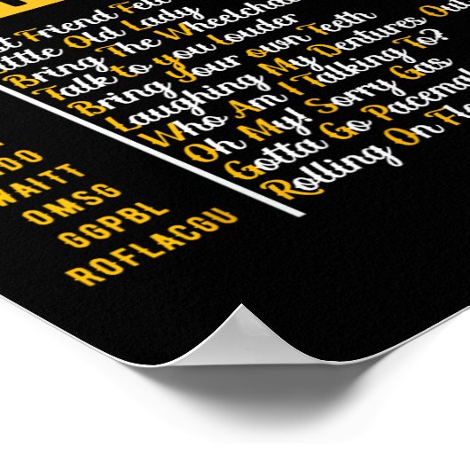 高齢者のメールや文字を打つコードヴィンテージグランドパギフト ポスター (角)