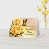 高齢者の両親に対する介護者支援を奨励する カード (黄色い花)