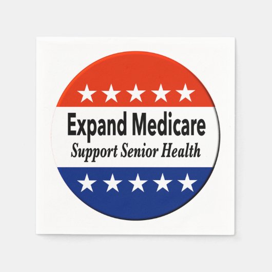 高齢者の健康を支援するためにメディケアを拡大する スタンダードカクテルナプキン (正面)