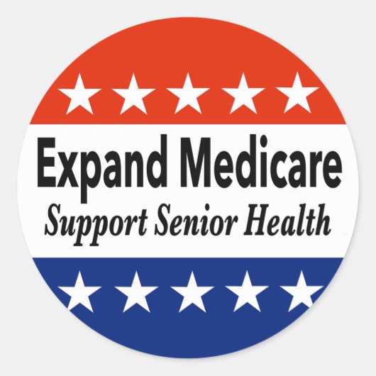 高齢者の健康を支援するためにメディケアを拡大する ラウンドシール (正面)